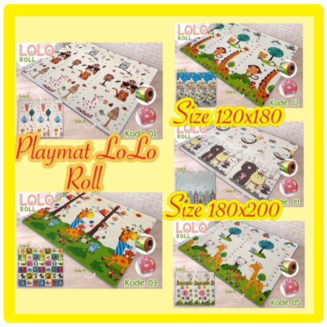 Terlaris Playmat Baby/Playmate Bayi Roll/Gulung (Size 120X180)Tebal 1 Cm