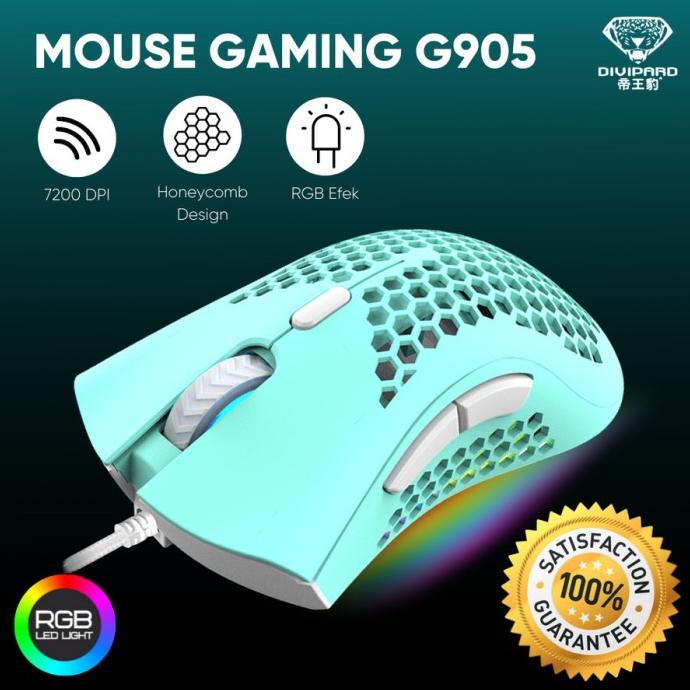 Divipard Mouse Gaming Honey Comb G905 RGB Effects 7200DPI Macro