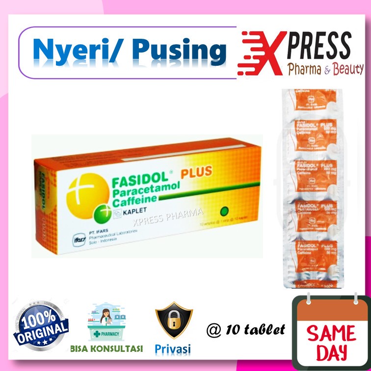 XPRESS  Fasidol PLUS STRIP Obat Nyeri Pusing Paracetamol Parasetamol Cafeine Cafein Kafein Vasidol T