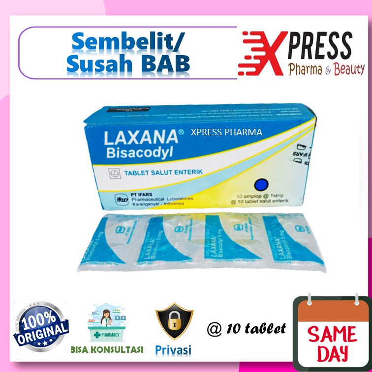 XPRESS  Laxana STRIP Obat Sembelit / Susah BAB Bisacodyl Bisacodil Bisakodyl Bisakodil Laksana Lasan