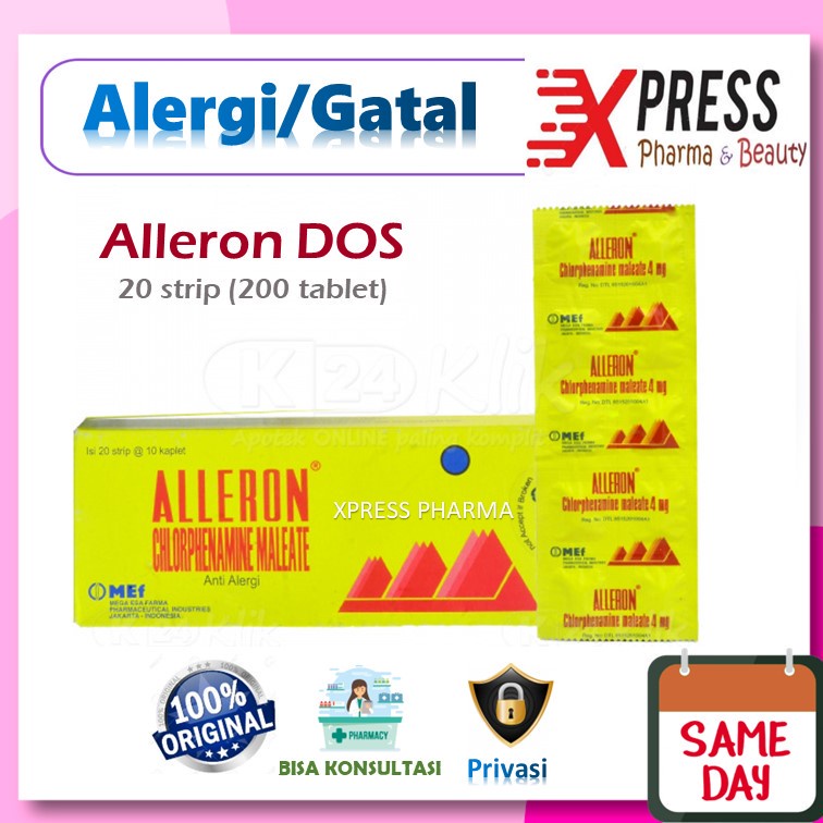 XPRESS  Alleron DUS Obat Gatal Alergi Makanan Jamur Tablet Dos Box Aleron Aleeron Alerron