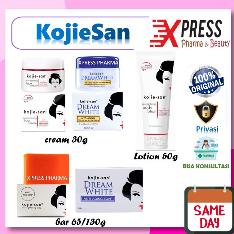 ⚡XPRESS⚡ KOJIESAN Skin Lightening Soap Kojic Acid, Dream White 45 / 65 / 135g Sabun Lotion Zx Cream 