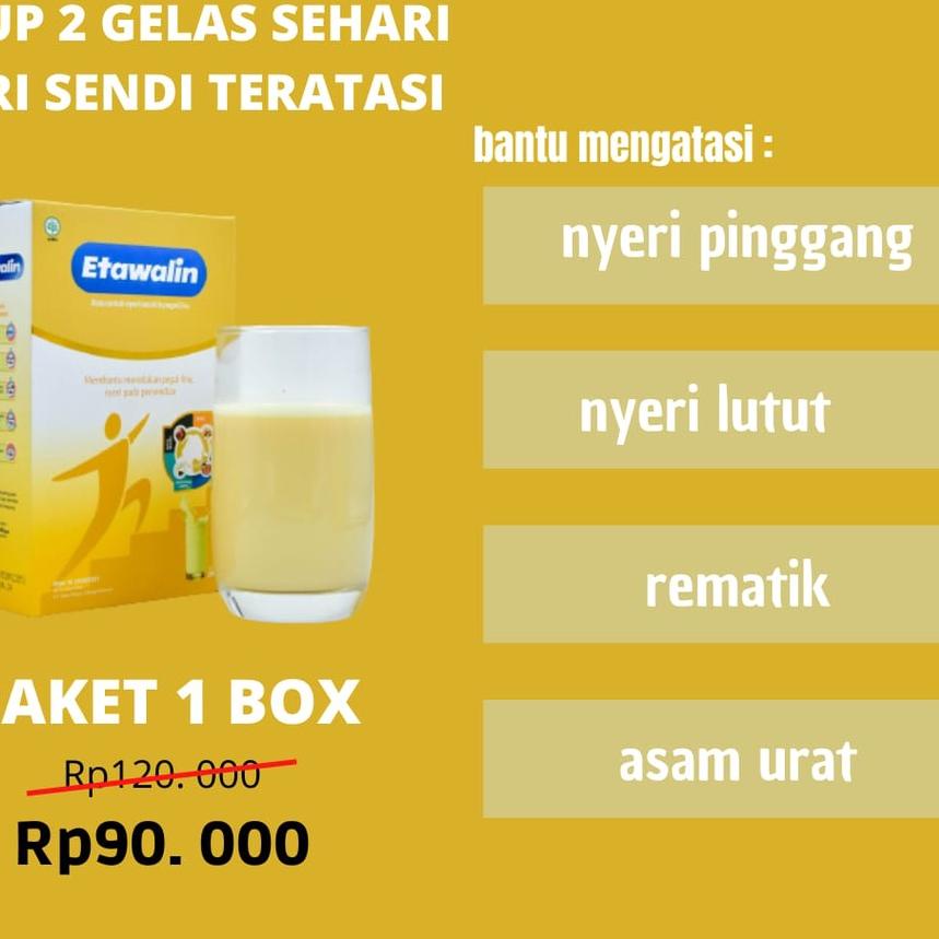 

Terbaru | KI3 | ETAWALIN - MINUMAN SUSU YANG TERBUAT DARI SUSU KAMBING ETAWA ASLI YANG DIPADUKAN DENGAN 5 HERBAL ALAMI YANG SANGAT BERGUNA UNTUK MENINGKATKAN KESEHATAN DAN KEPADATAN TULANG / PAKET 1 BOX