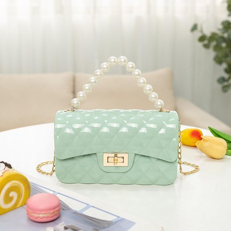 JX 341 - Tas Jelly Mutiara Cantik Ukuran Besar Muat HP - Tas Pesta Wanita - Tas import Terbaru