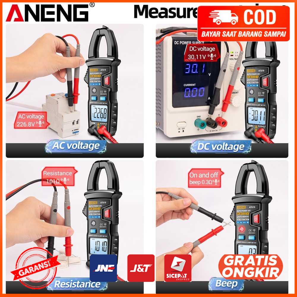 Digital Clamp Meter Voltage Tester Voice Broadcast 4000 Count AT619