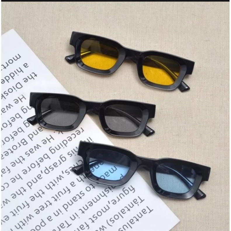 Kacamata Hitam UV400 Bingkai Kecil Persegi Gaya Vintage Untuk Pria Dan Wanita