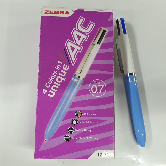 

TERLARIS Pulpen 4 Warna Zebra 4AC 1 Lsn (12 Pcs) /ALAT TULIS AESTHETIC/ALAT TULIS SET/ALAT TULIS