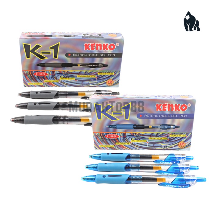 

TERBARU Pulpen Kenko K-1 Retractable Gel Pen 0.5 mm Ballpoint Bolpen [12 PCS] /ALAT TULIS