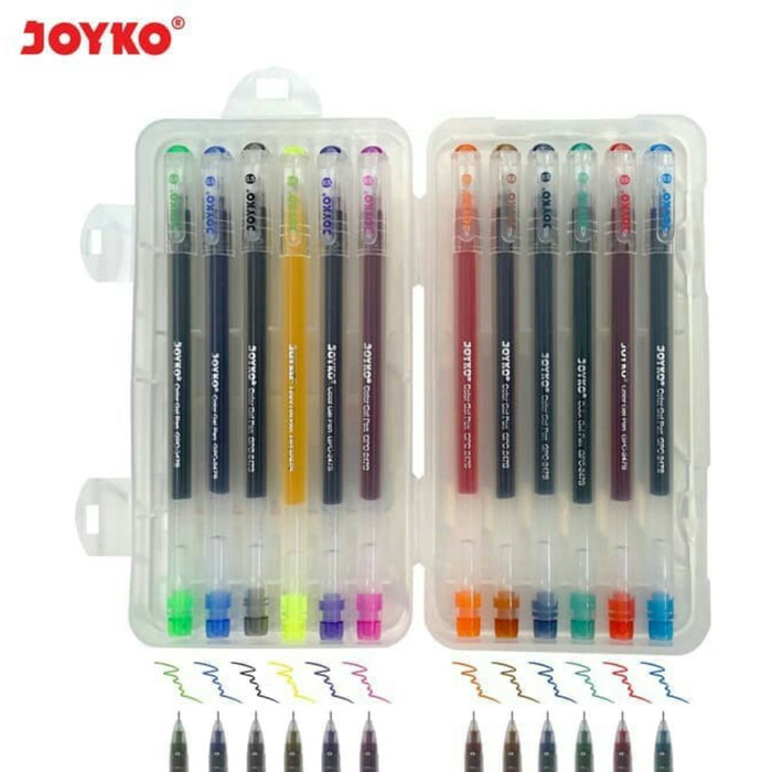 

BAYAR DITEMPAT Color Gel Pen 12 Warna / Pen / Pulpen / Pena Joyko GPC-247S 0.5 mm /ALAT TULIS