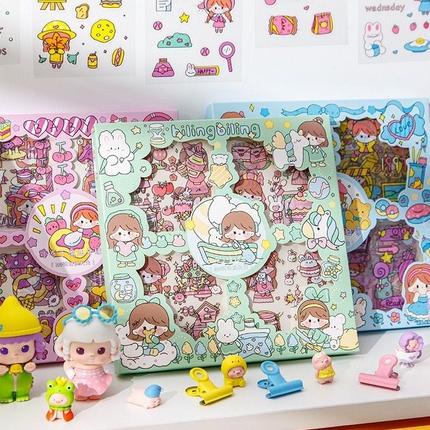 

SZ72 100 Lembar Stiker Motif Kartun Korea Lucu Anti Air Dekorasi Handbook Scrapbook DIY 9481