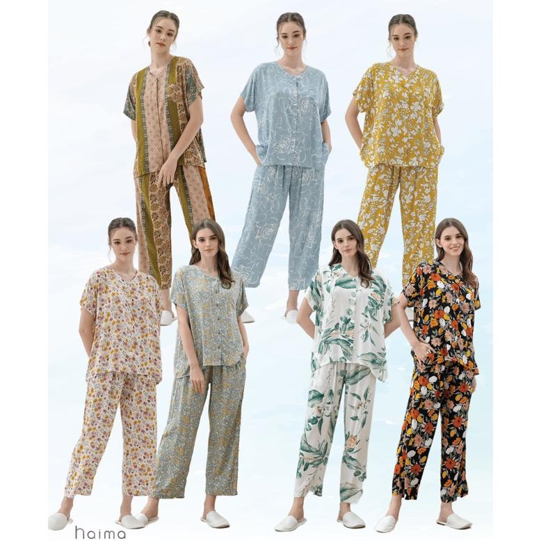 Haima - Laura Set ( Pajamas - Oneset - Piyama Pendek - Piyama Pendek Rayon ) Nyeonlline
