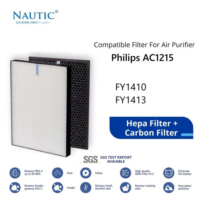 REPLACEMENT FILTER PHILIPS AIR PURIFIER AC1215 / FY1410 - FY1413