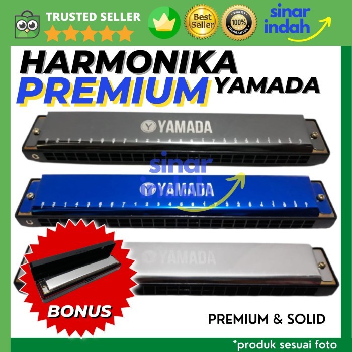 Terlaris Harmonika Yamada 24 Hole Key C Yamaha Alat Musik Tiup Harmonica Metal