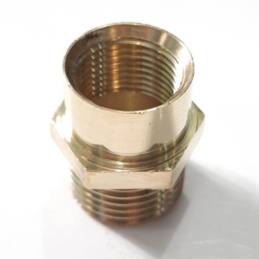 Sok kran Pendek Drat dalam 1/2&quot; x Drat Luar 1/2&quot; Brass Double nepel