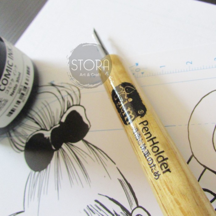 

Terlaris Comic Manga Calligraphy Kaligrafi Pen Stick - Nib Holder - Isi 2