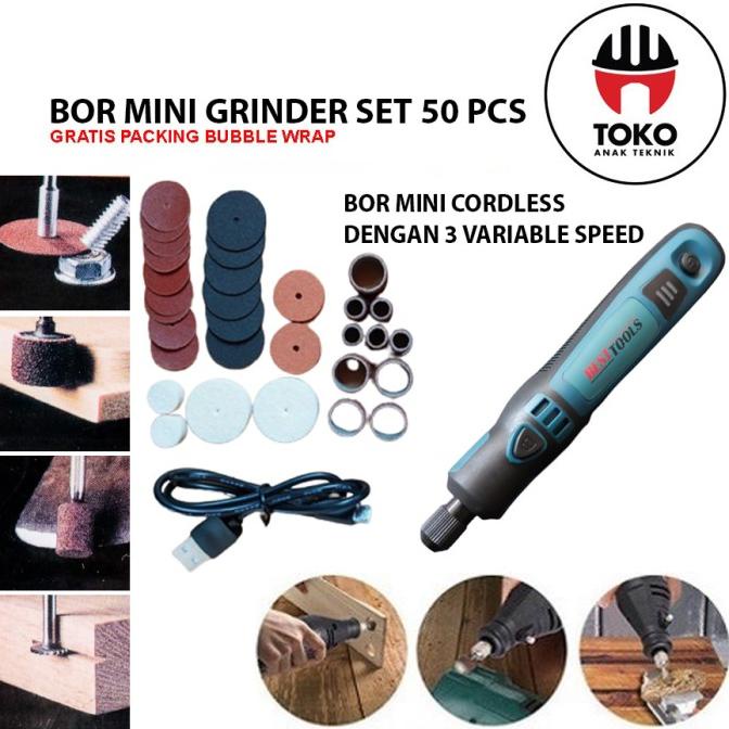 Cordless Mini Grinder Tuner Fullset / Mini Grinder Ukir Multifungsi