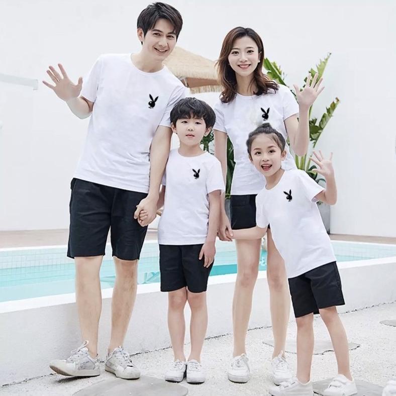 [KODE G6LTU] Kaos Couple/Keluarga - KELINCI PLAYBOY - T-Shirt S/M/L/XL/XXL BIG SIZE Jumbo