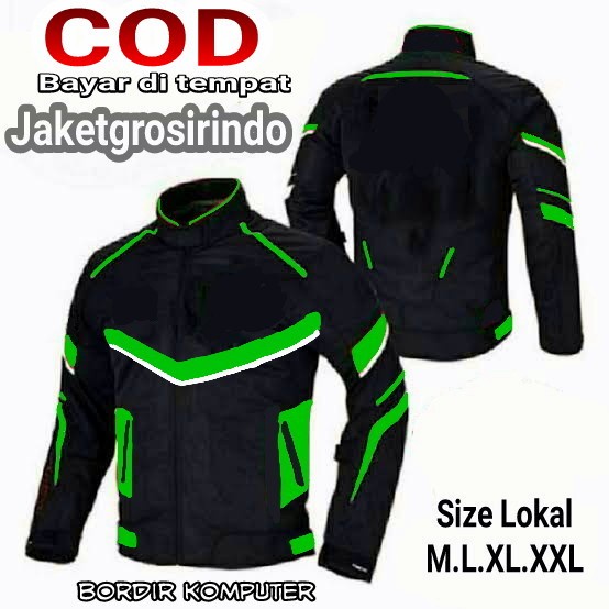 COD jaket pria polos hijau ojol - L