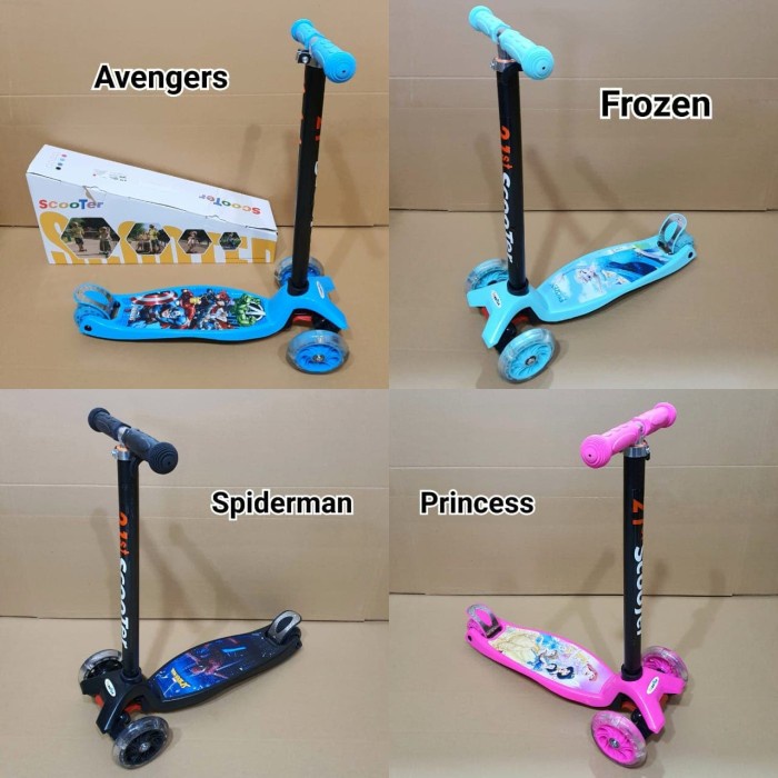21st Kickboard Scooter KARAKTER - Skuter Anak / Otoped Anak Roda 3 - frozen (Y2J6) Promo Dual Pedal 