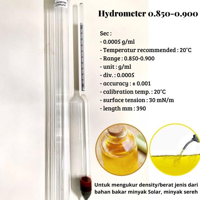 Hydrometer solar Baume Density scala 0.800-0.900 Alat Ukur solar