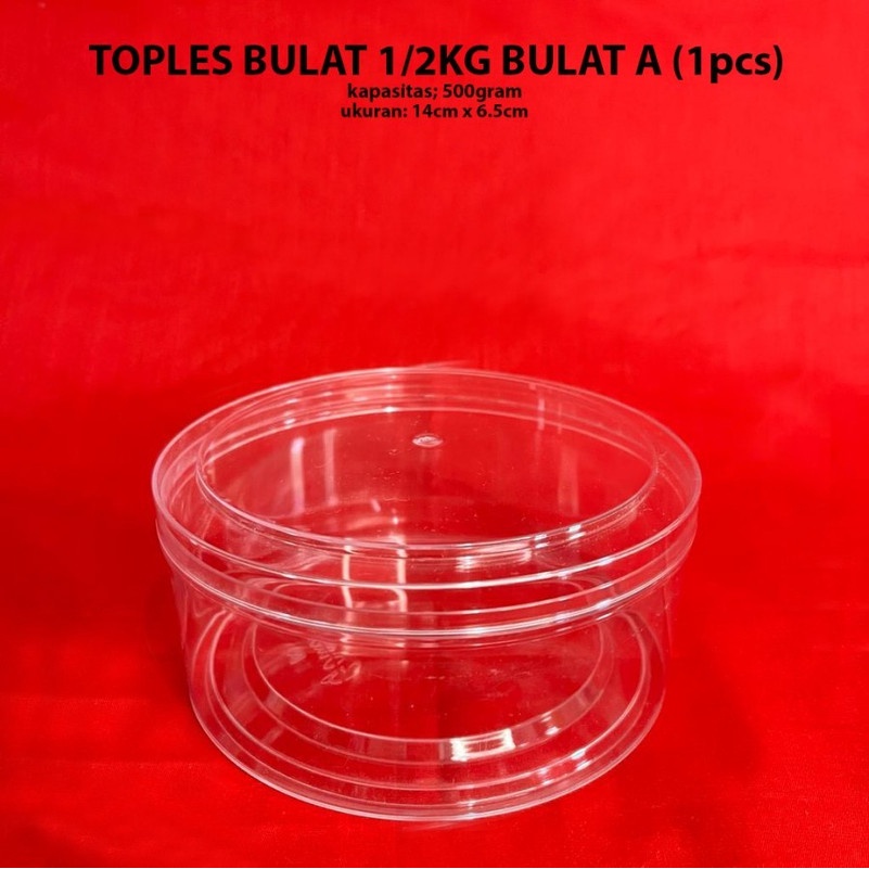 Sealware Toples bulat DX bening 0.5 kg tempat kue kering nastar - 8836 HP