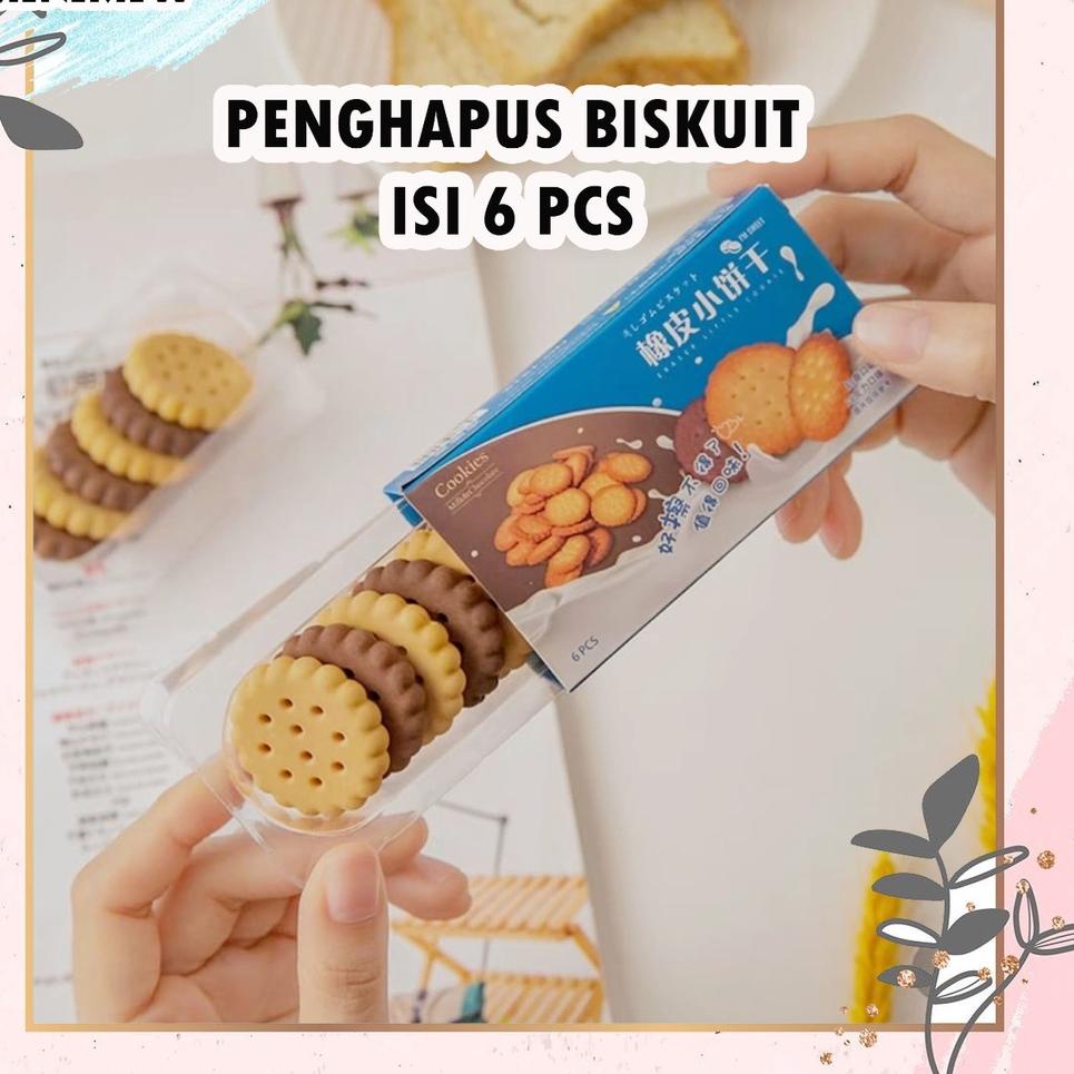 

7KPL2-A SET PENGHAPUS BISKUIT ISI 6 PCS BISCUIT COOKIE SETIP STIP ERASER LUCU COOKIES UNIK 831✬