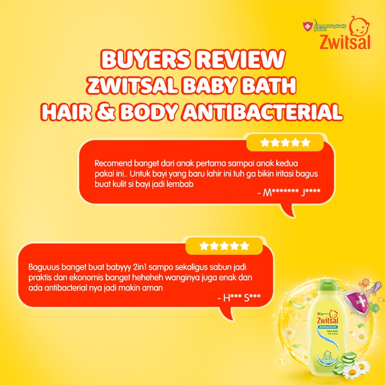 Zwitsal Baby Bath Hair &amp; Body - Antibacterial 400 mL
