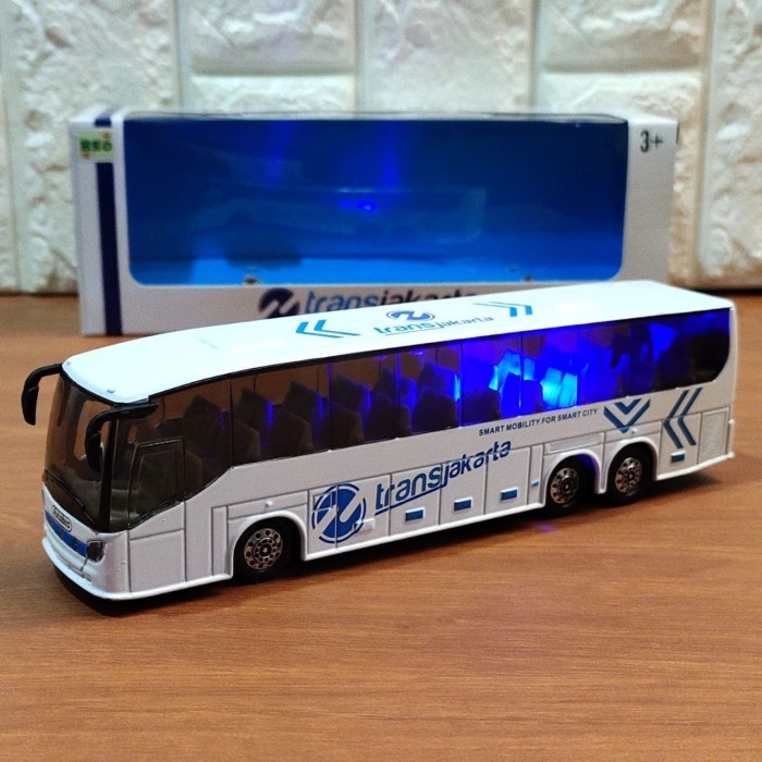 Promo Diecast Bus Transjakarta Bahan Metal Ada Lampu Termurah