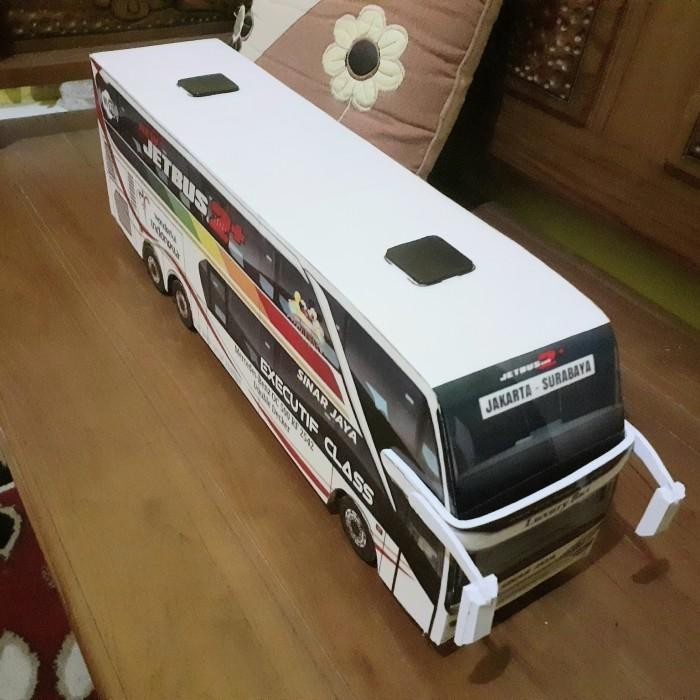 Diskon Spesial Miniatur Bus Mainan Anak Sinar Jaya Double Decker Terbaru