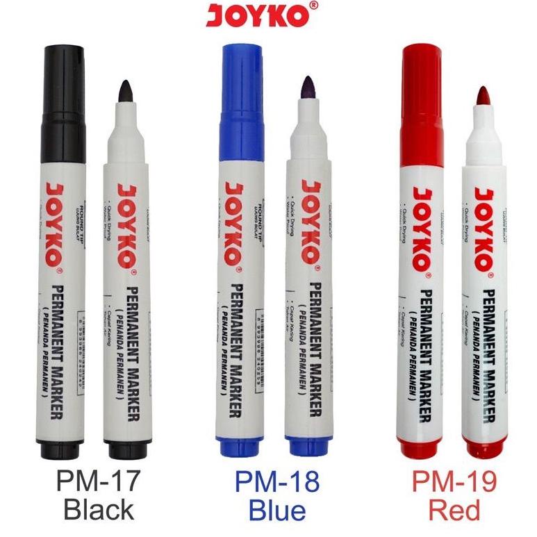

4.4 Brand Spidol Permanent Marker Joyko PM-17,18,19 ( 1pak/12pcs )