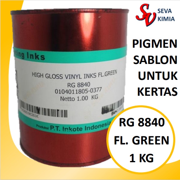 

Tinta sablon plastik flourecent Green RG 8840. 1 kg