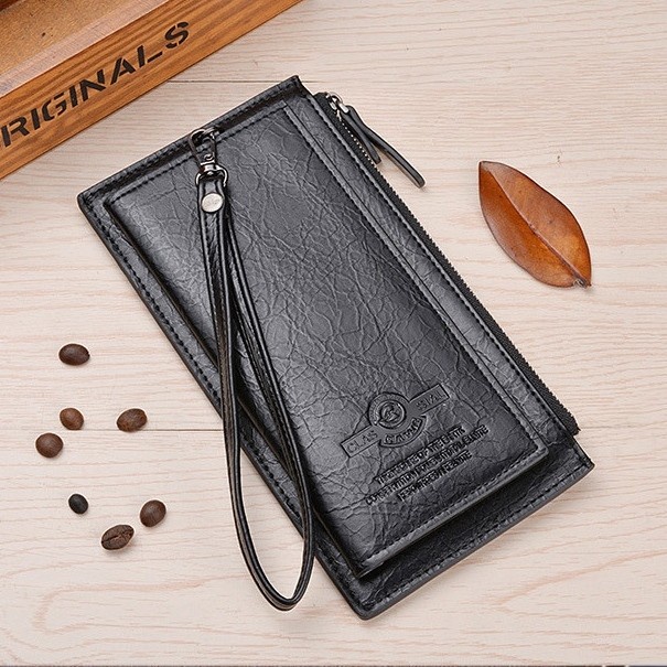 dompet DOMPET PANJANG PRIA KULIT PREMIUM HITAM DEVARA WA475B5 MUAT HP SLOT(P7L8) dompet pria distro 