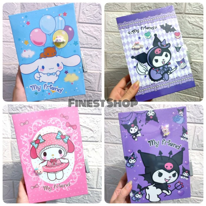 

TERLARIS Buku Diary Kunci Kode Gembok Notebook Kuromi Stella Cinnamo Kado Ultah /BUKU TULIS