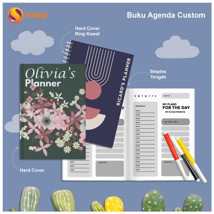 

BAYAR DITEMPAT CETAK DIARY PLANNER CUSTOM Notebook Custom Hardcover Buku Planner /BUKU TULIS