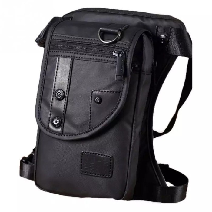 Tas Selempang Paha Pria Tas Riding import Slyness Import AE38 - Black (Z9O3) Leg Pack Mini Waterproo