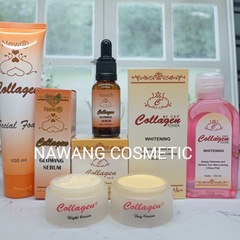 PAKET 5IN1 FF COLLAGEN NEW R KOMPLIT//FF+SERUM GLOWING+TONER+CREAM SIANG MALAM