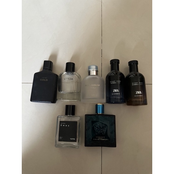 botol parfum kosong bekas original merk zara versace d&c hmns