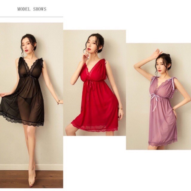 Lingerie HE517 Lingerie Seksi Lingeri Sexy 2221 Night Dress Fit to XL Bisa Bigs(F2C7) BISA COD Linge