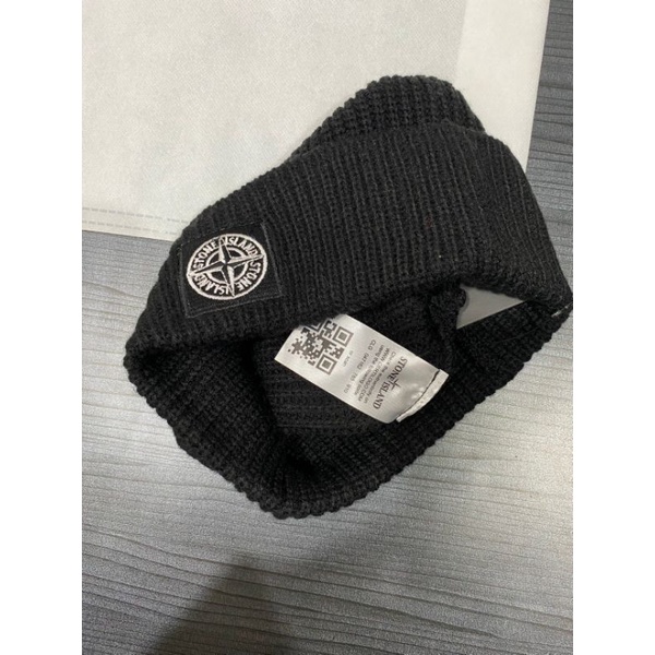 BEANIE HAT STONE ISLAND BLACK FULL TAG LABEL CASUAL