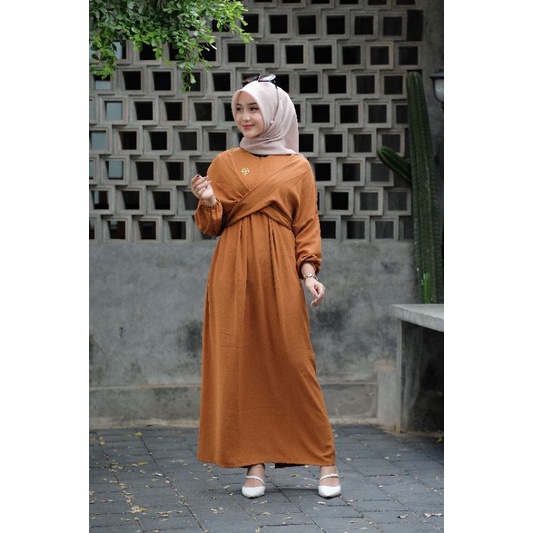 RANIA DRESS/GAMIS CRINKLE AIRFLOW/CASUAL DRESS/DRESS KONDANGAN DAN DRESS LEBARAN