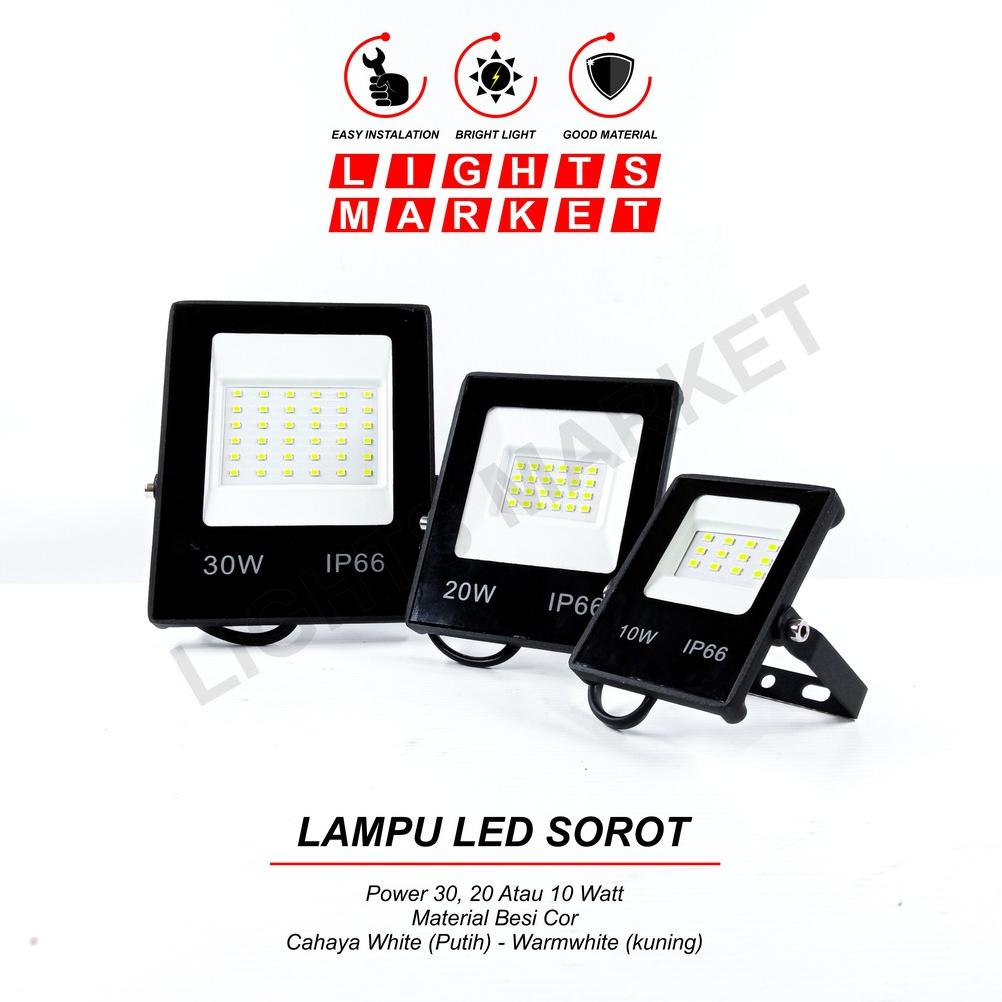 2.2 sale Lampu Sorot Flood Light LED 10 Watt 10W 20 Watt 20W 30 Watt 30W Outdoor Waterproof Anti Air