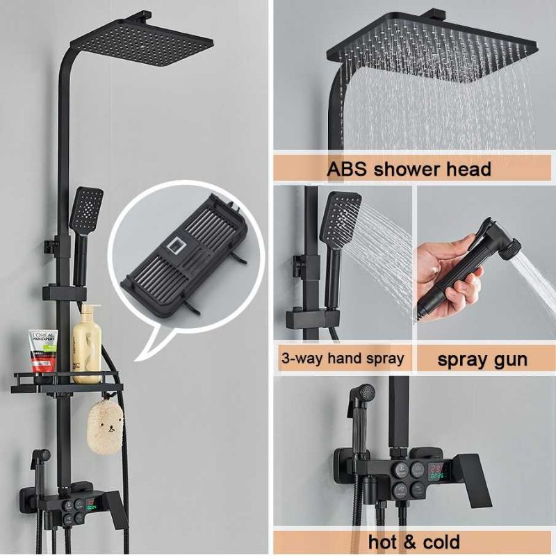 SAFLIHCAR Set Shower Mandi 3 Way Hand Spray Gun Hot and Cold Display - 4DHC