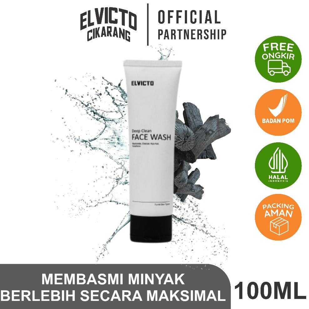 [KODE AMAKO] ELVICTO DEEP CLEAN FACE WASH NEW sabun wajah pria terbaru / BPOM / elvicto facial wash 