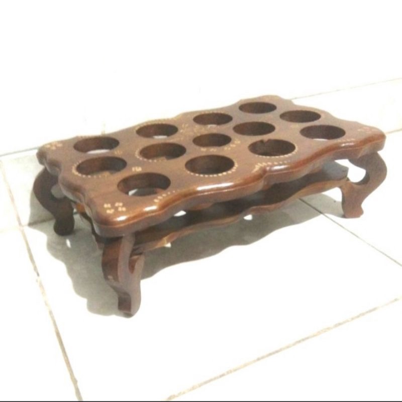 tempat/tataan aqua gelas minimalis kayu jati