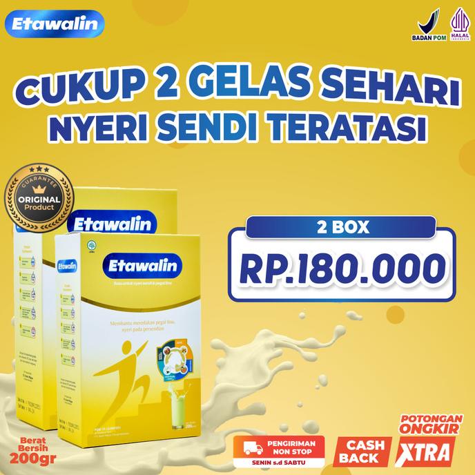 

Etawalin Susu Nyeri Sendi Teratasi Cukup 2 Gelas Sehari - 2 Box ---NEW---