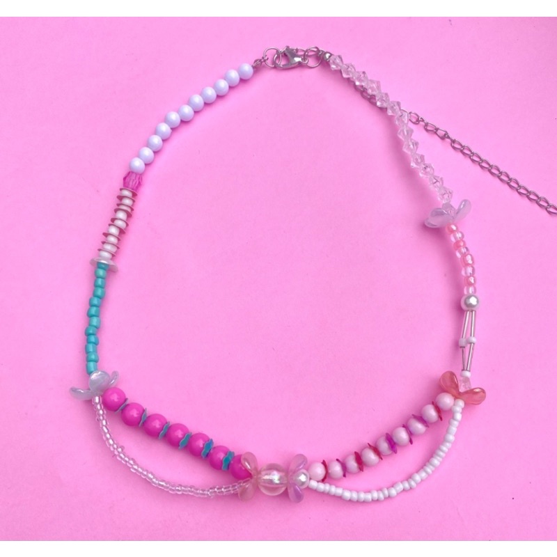 choker beads flowery pastel / choker manik bunga / choker pastel korea