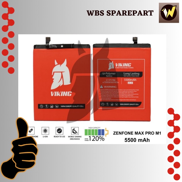 BATERAI/BATRE/BATREAY VIKING ASUS ZENFONE MAX PRO M1 / M2 C11P1706 DOUBLE POWER