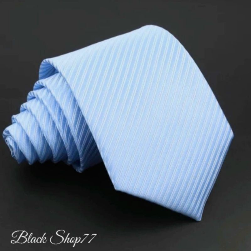 Dasi Pria Dasi Panjang Dasi Motif Salur Biru City/Biru Muda 3 Inchi 8 Cm