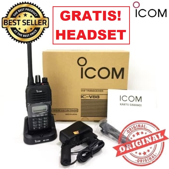 HT ICOM IC-V88 HANDY TALKY 5.5 W VHF WATERPROOF IP67 MADEIN JAPAN V 88 ORIGINAL TERBARU