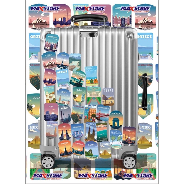world travel sticker / sticker pack travel / sticker koper negara